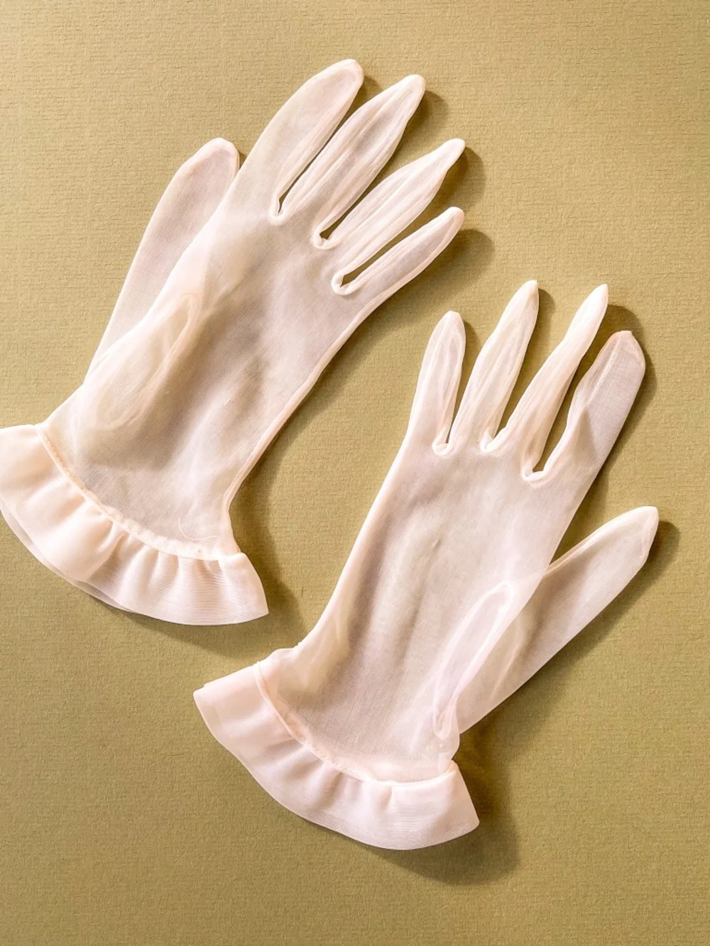 Darling Vintage 1950s Sheer White Gloves